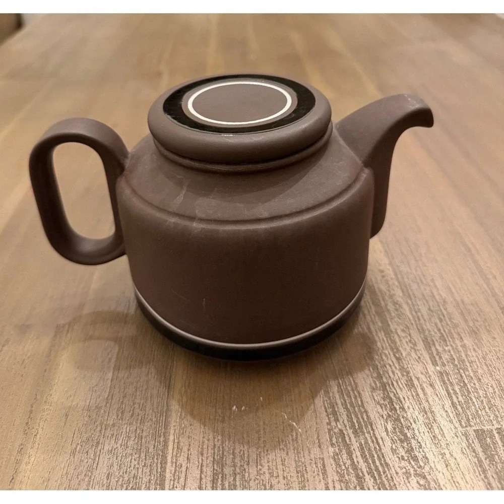 Vintage Hornsea England Matte Brown Teapot Mid Century Modern Stoneware with lid